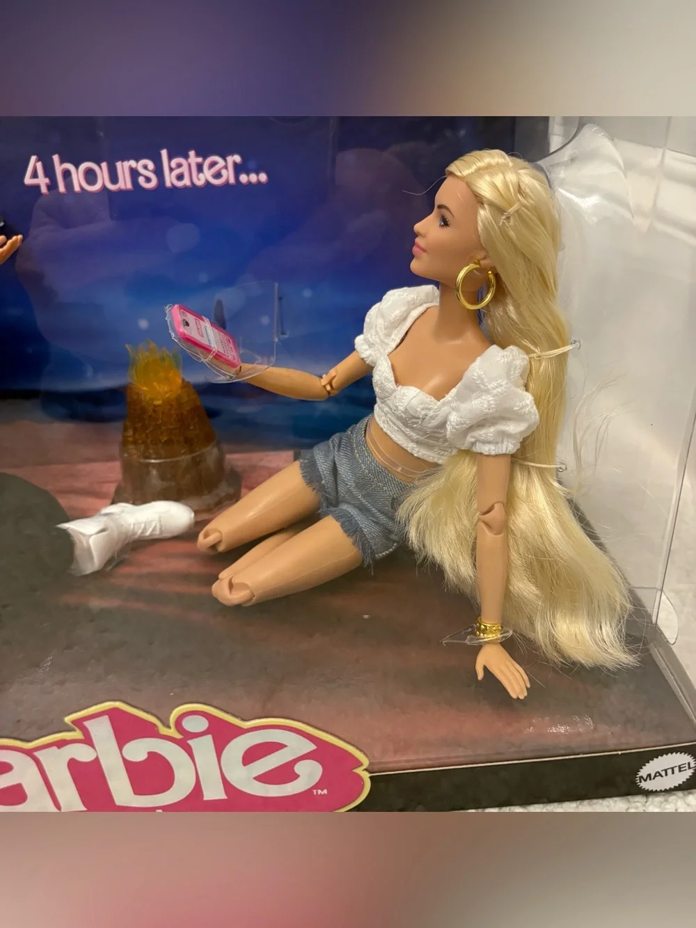 Barbie The Movie Campfire Scene Doll 2 Pack Ken Margot Robbie Ryan Gosling NEW